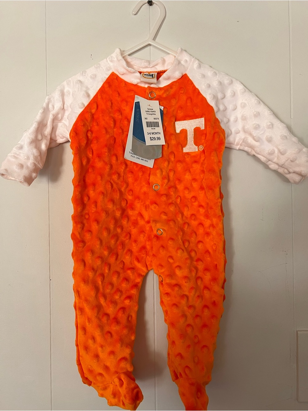 Orange & White Baby Footie One-Piece TN VOLS